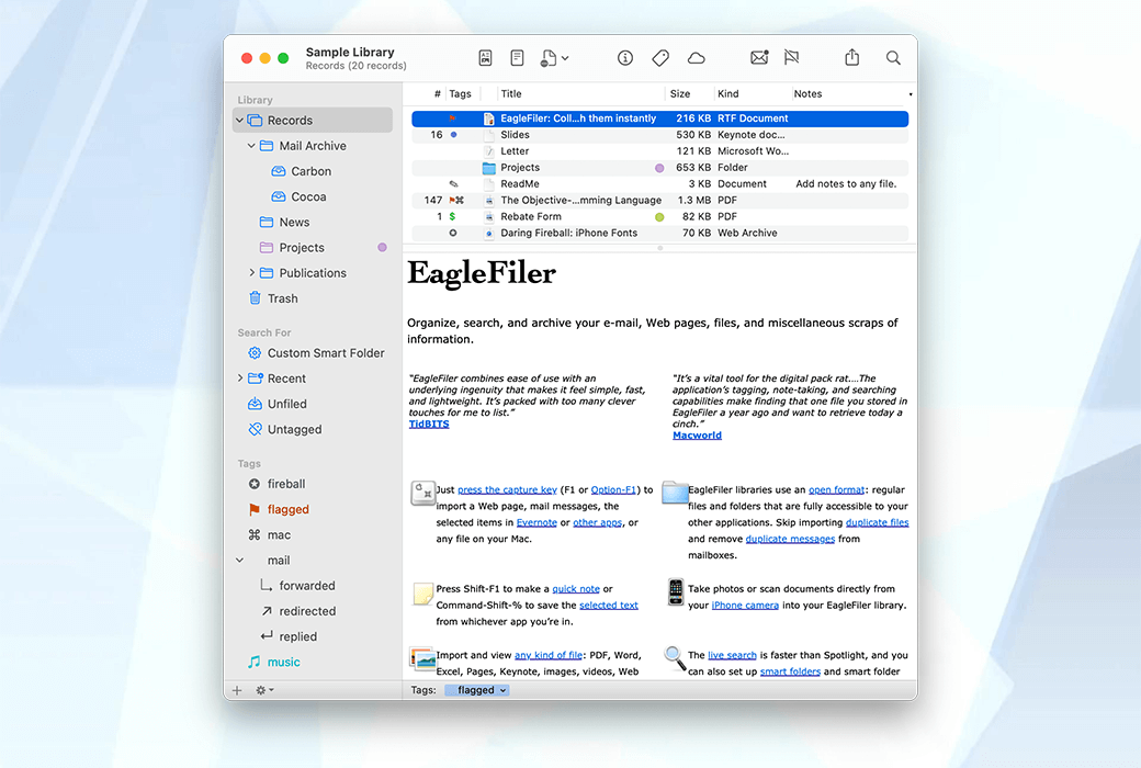 📚 EagleFiler：Mac 上的全能文件与邮件管理专家