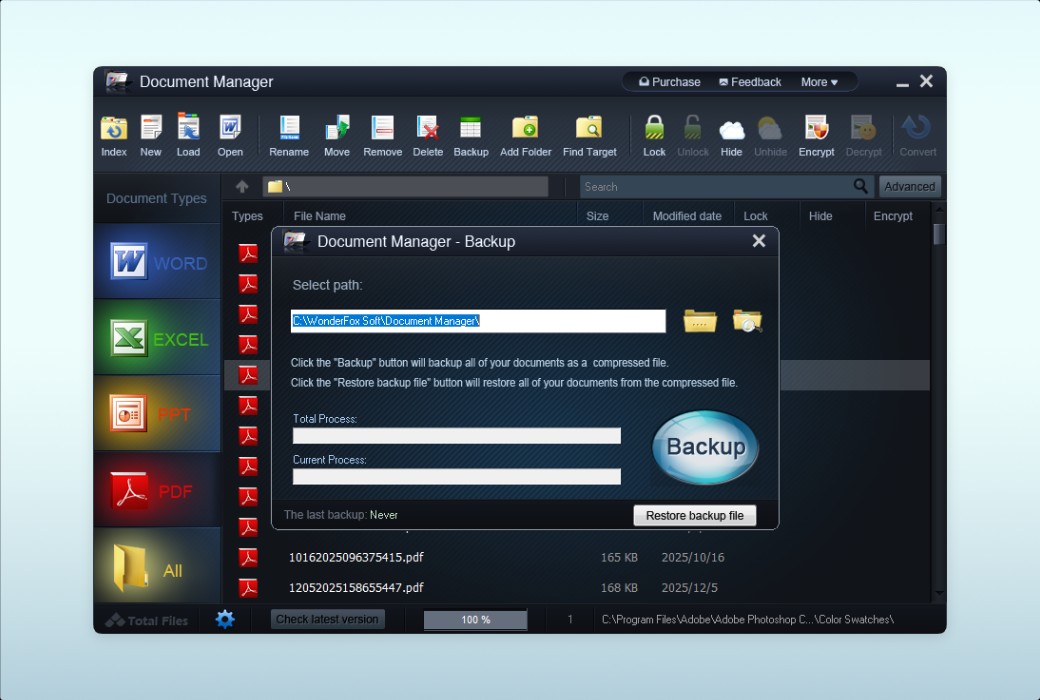 WonderFox 办公文档管理加密隐藏器工具软件截图