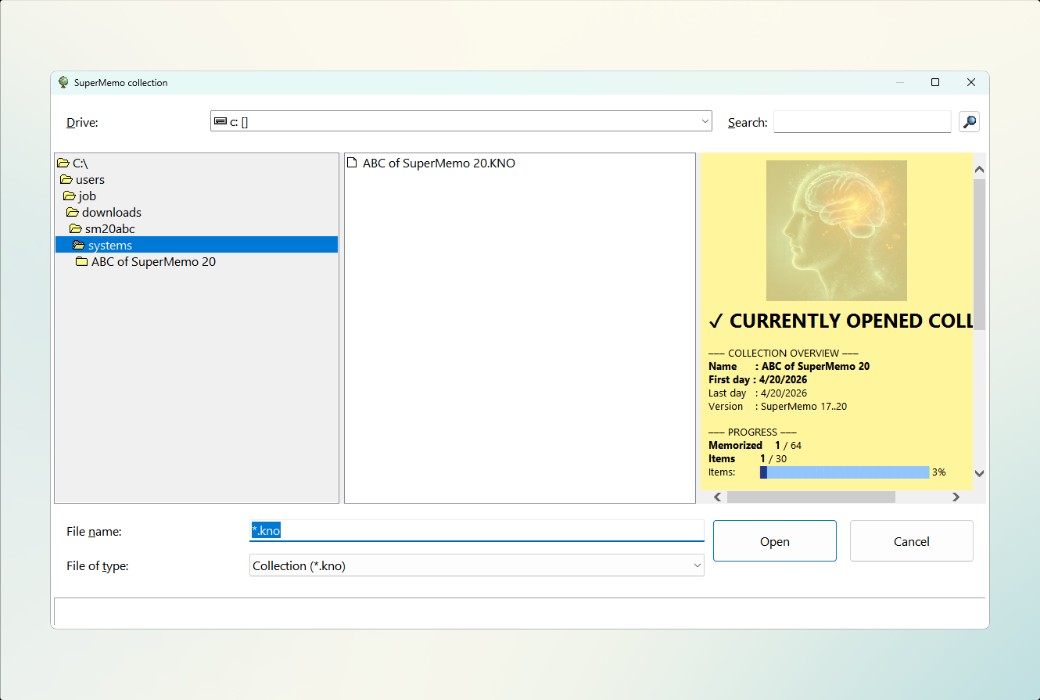 SuperMemo 20 Lernsoftware für Super-Memorierung截图