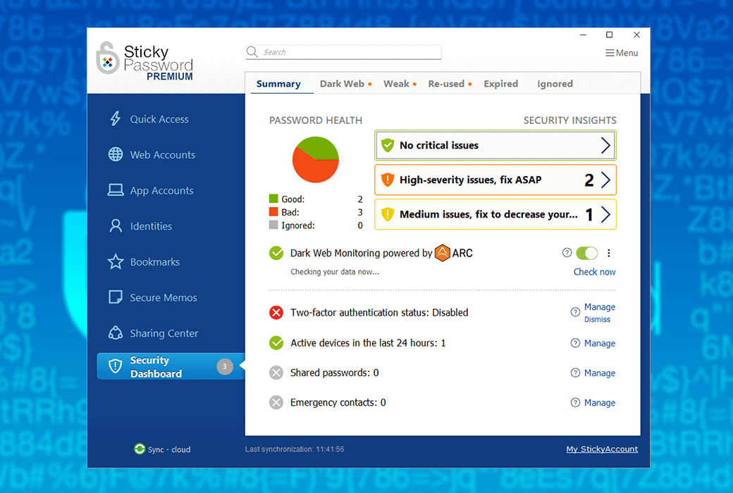 Sticky Password 專業密碼管理器工具軟體截图