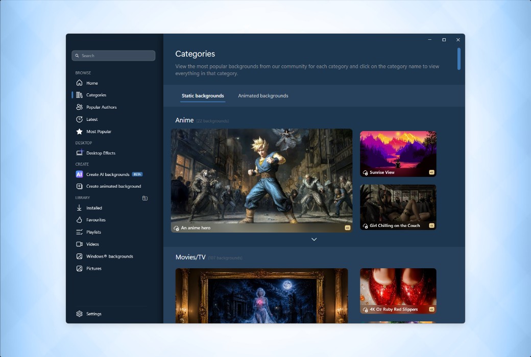 DeskScapes 2026 Dynamic Desktop Wallpaper Video Tool Software截图