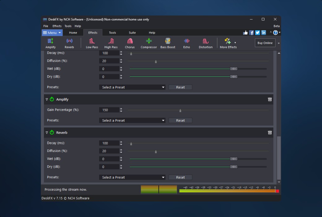 DeskFX Professional 오디오 향상 도구 소프트웨어截图