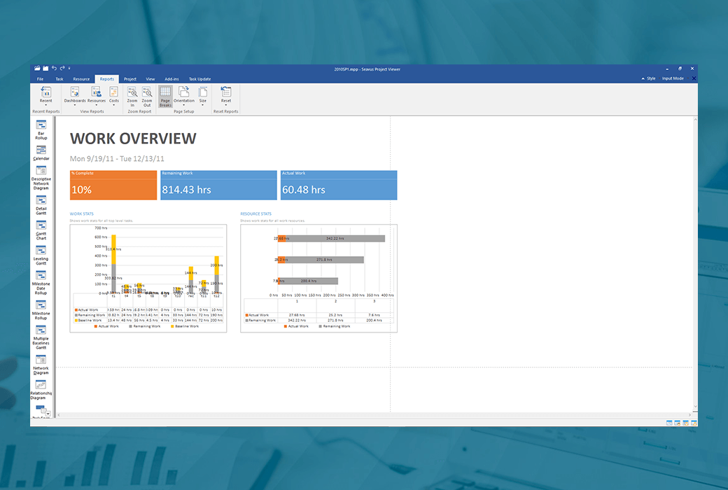 Seavus Project Viewer MS Project 項目檔案檢視器工具軟體截图