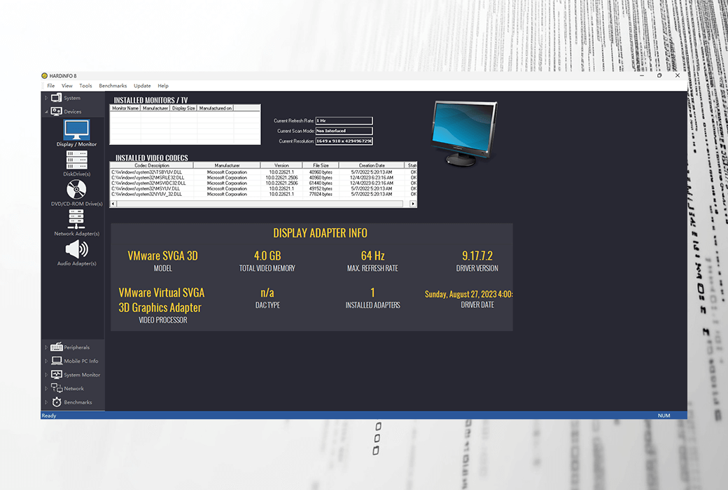 HARDiNFO Pro 8 系统信息基准测试硬件数据工具软件截图