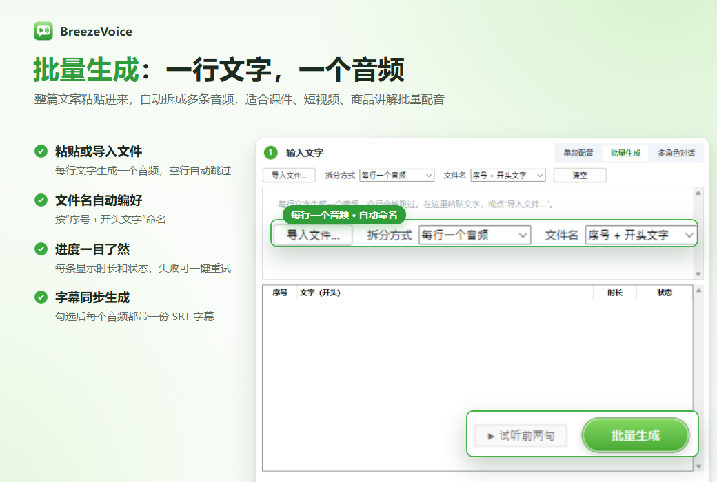 BreezeVoice 文字转语音字幕工具软件截图