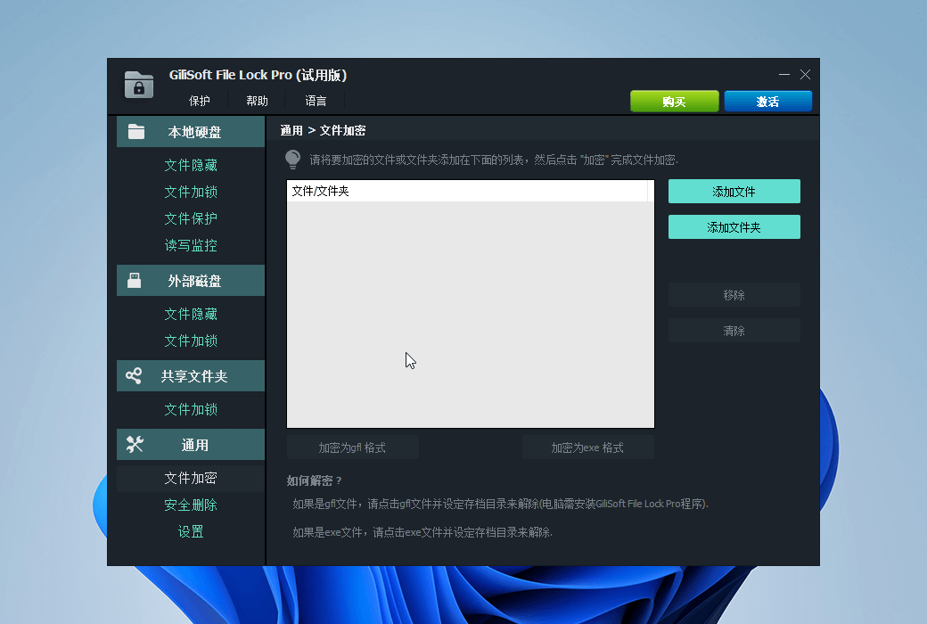 Gilisoft File Lock Pro 文件加密与保护工具软件截图