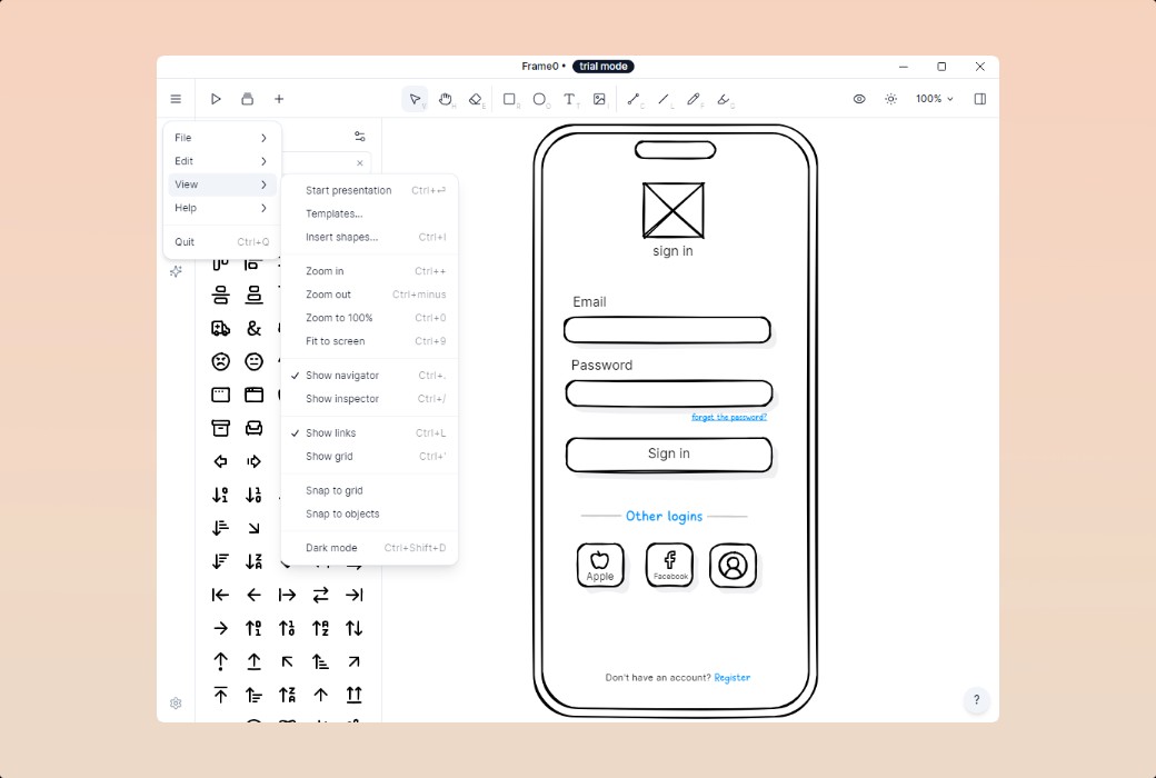 Frame 0 線框圖繪製工具軟體截图
