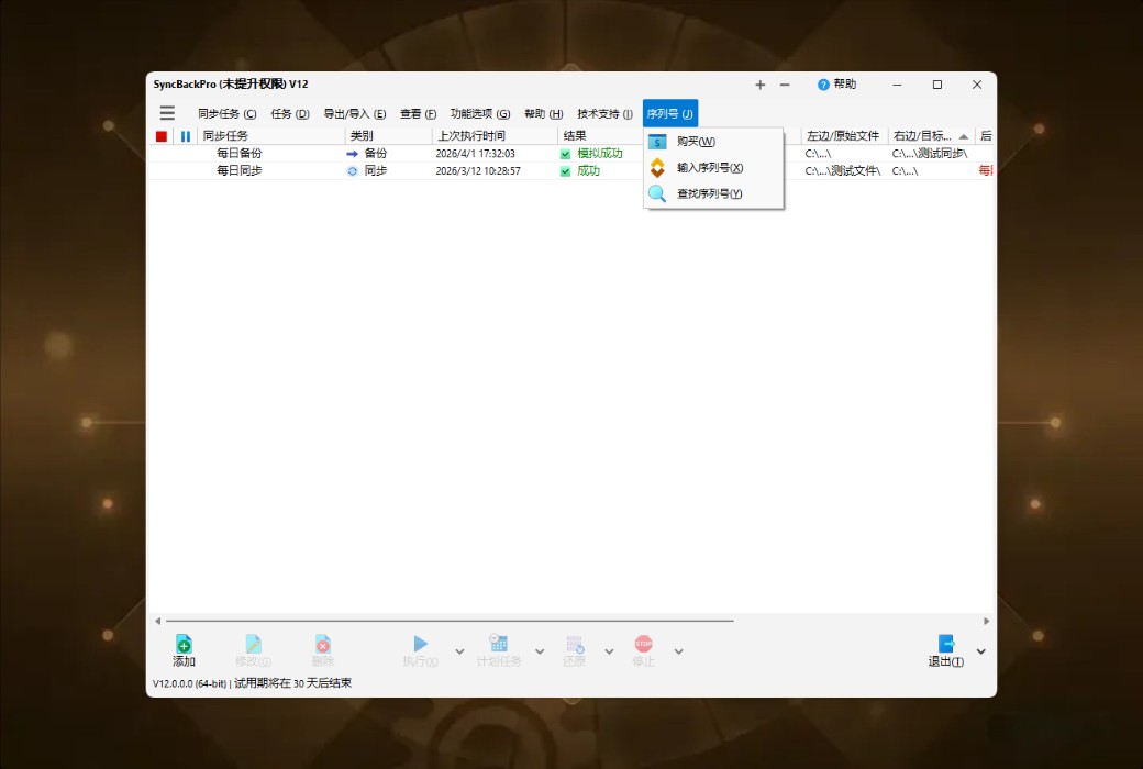 SyncBackPro 12 专业数据备份与同步工具软件截图