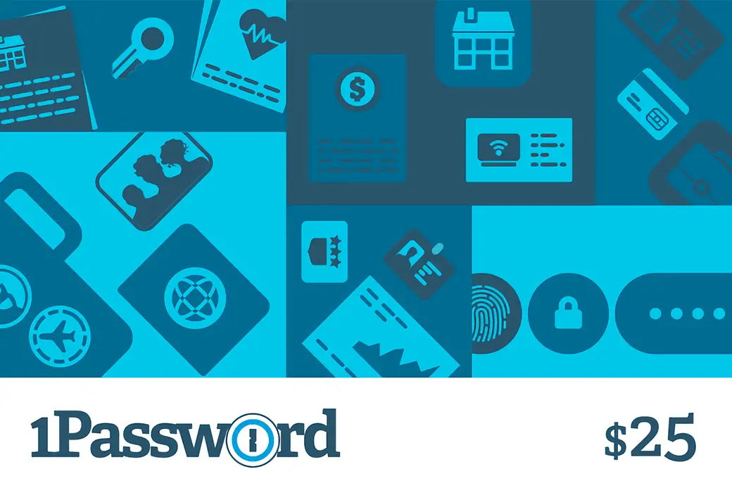 1Password Password Manager $25/$50/$100 Gift Card截图
