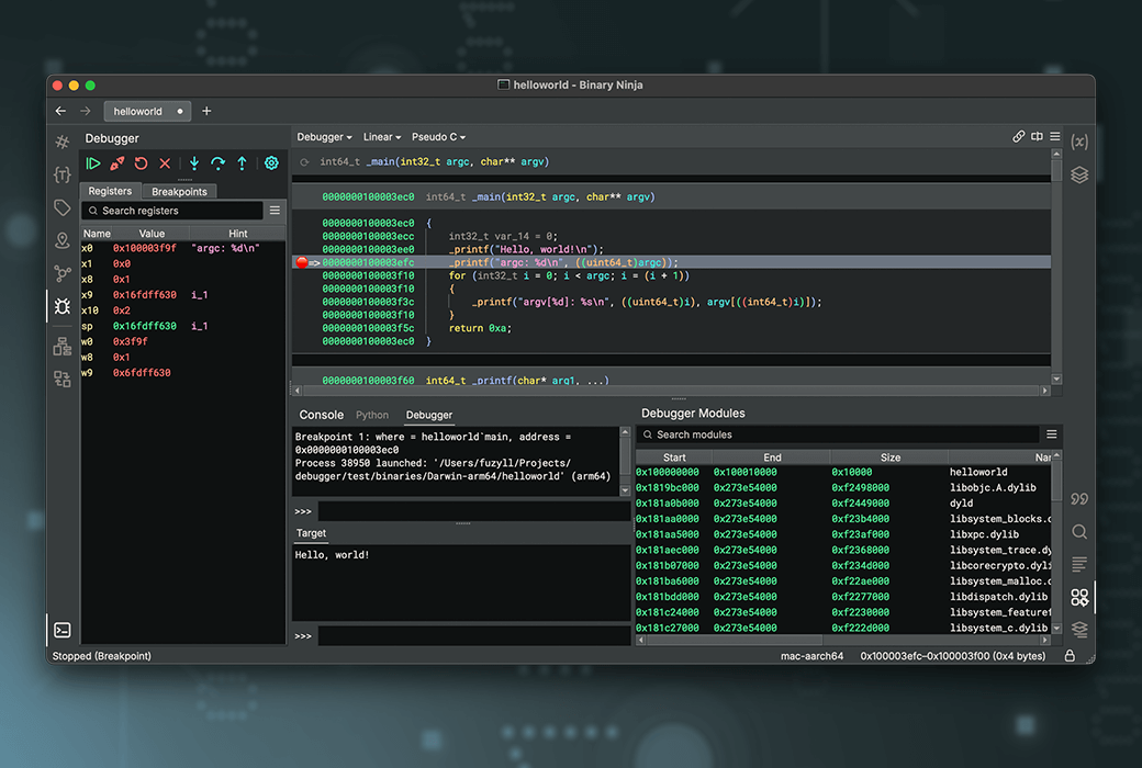 Binary Ninja Interactive Decompiler Tool Software截图