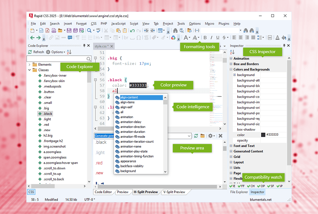 🎨 Rapid CSS Editor：轻量级 HTML 和 CSS3 编辑器，新手友好且功能强大