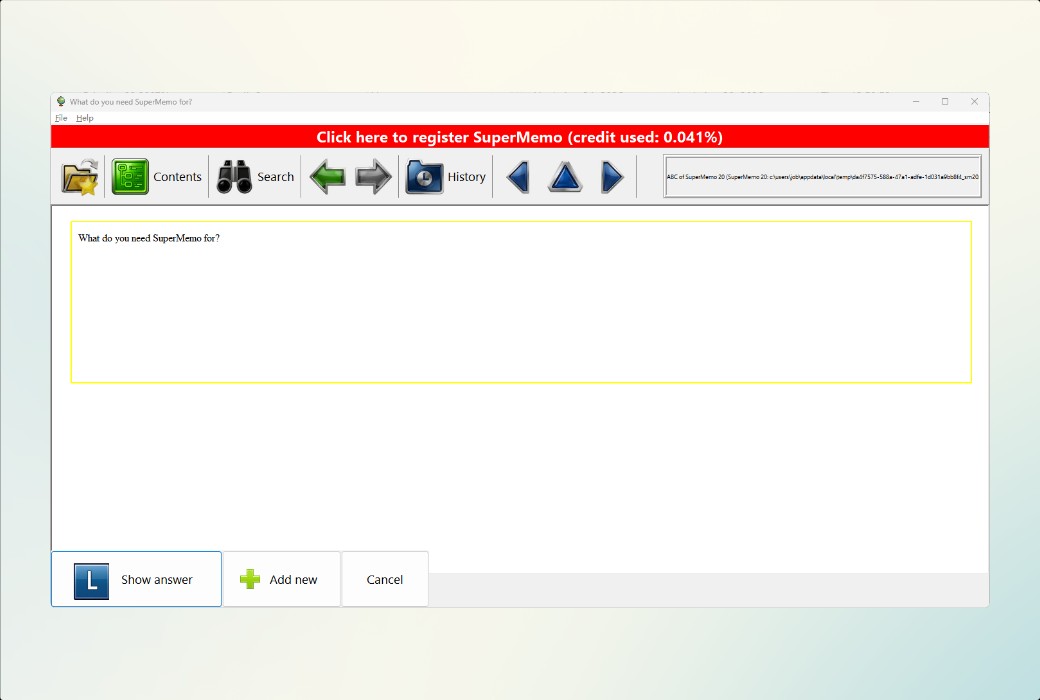 SuperMemo 20 Lernsoftware für Super-Memorierung截图