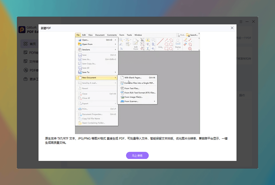 Gilisoft PDF Editor PDF 编辑转换加密工具软件截图