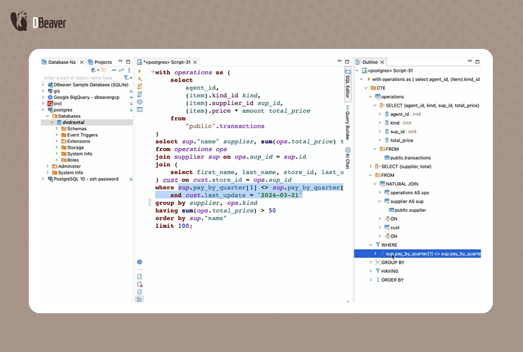 DBeaver Lite 桌面数据库管理工具软件截图