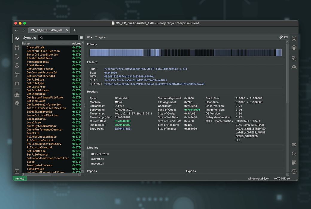 Binary Ninja Interactive Decompiler Tool Software截图