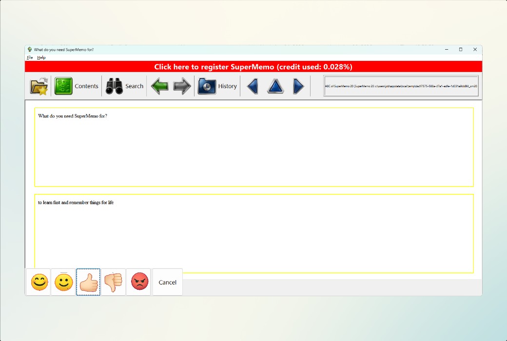 SuperMemo 20 Lernsoftware für Super-Memorierung截图