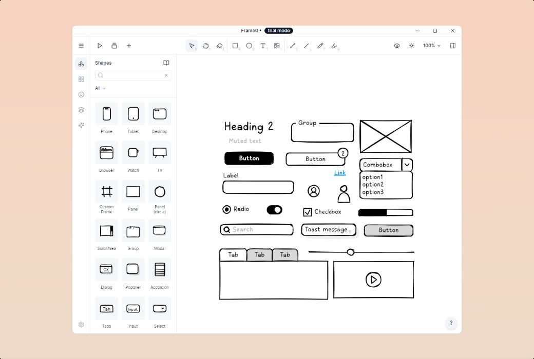 Frame 0 線框圖繪製工具軟體截图