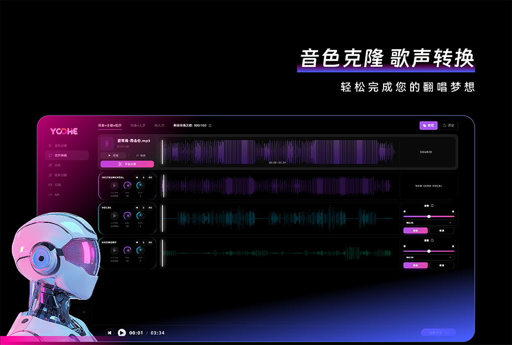 🎧 YOOHE AI 音乐分轨创作编辑工具｜38 轨高精度分离神器