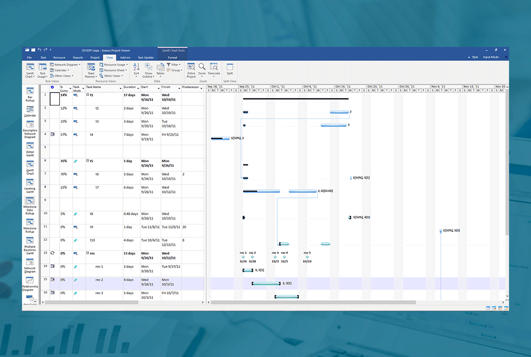 Seavus Project Viewer MS Project 項目檔案檢視器工具軟體截图