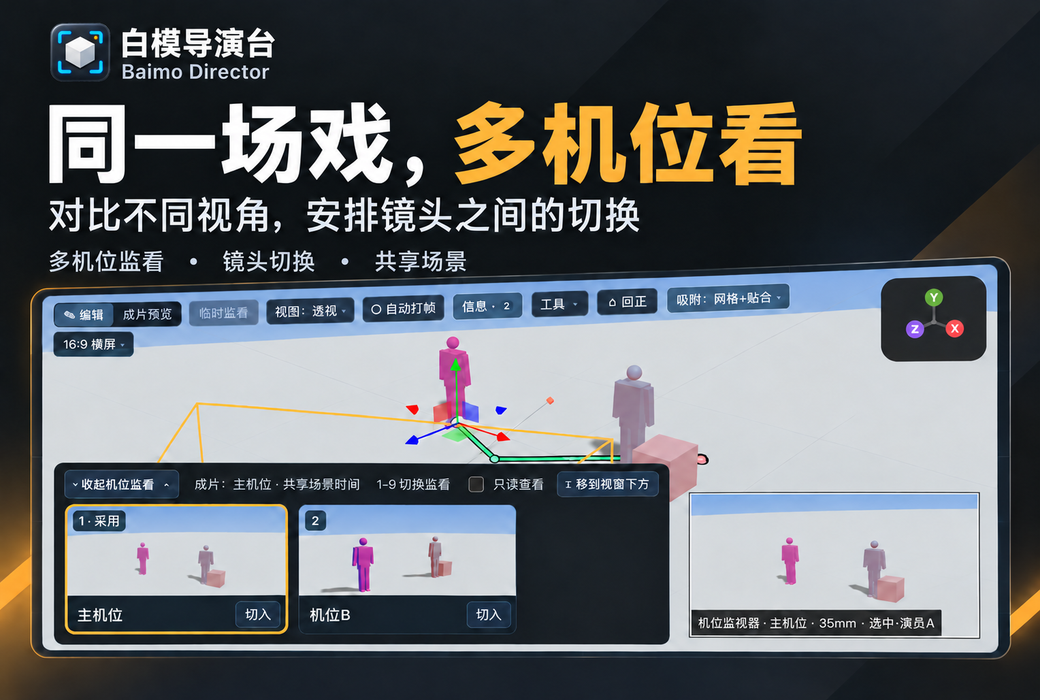 白模导演台 AI 视频预演工具软件截图