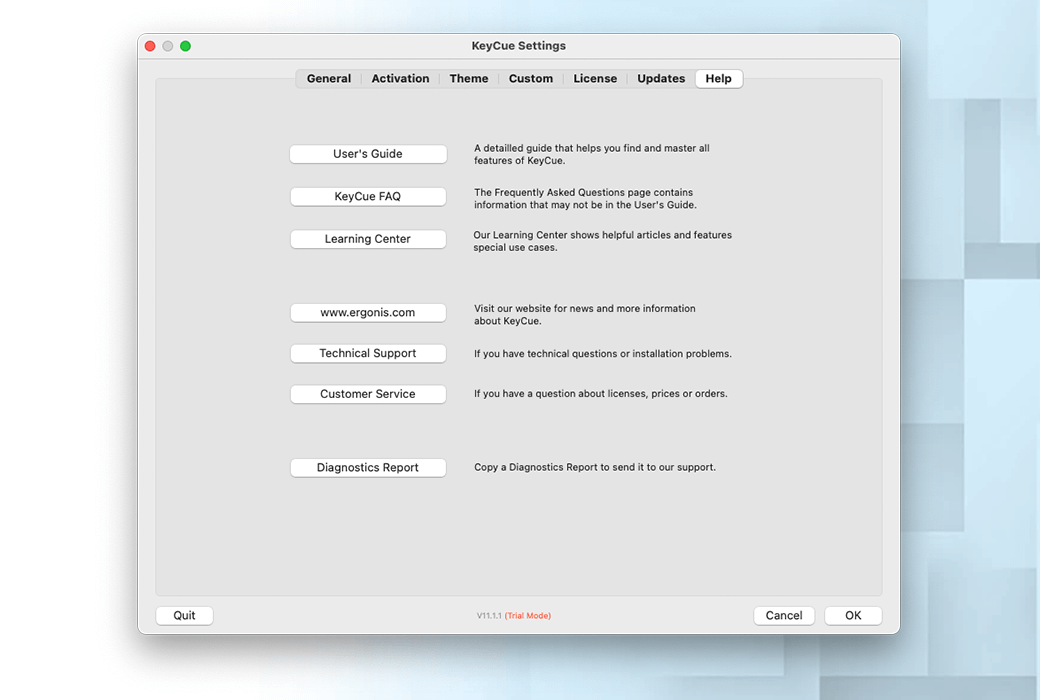 KeyCue 11 Macショートカット表示管理ツールソフトウェア截图