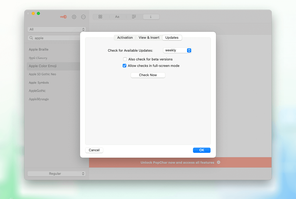 PopChar 10 특수 문자 입력 삽입 도구 소프트웨어截图