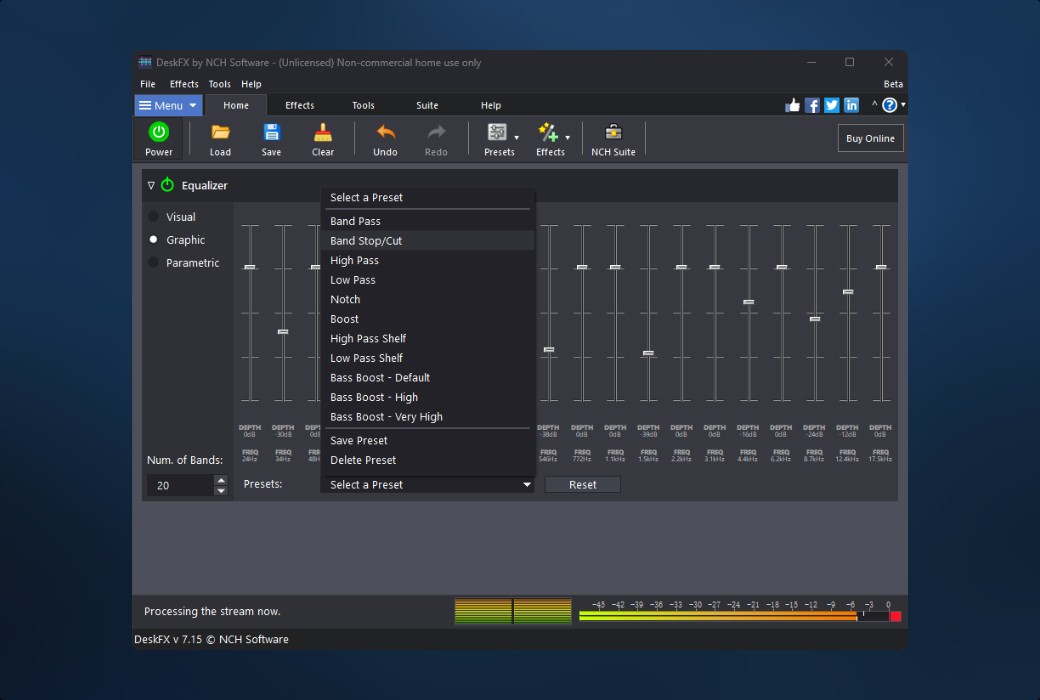 DeskFX Professional 오디오 향상 도구 소프트웨어截图