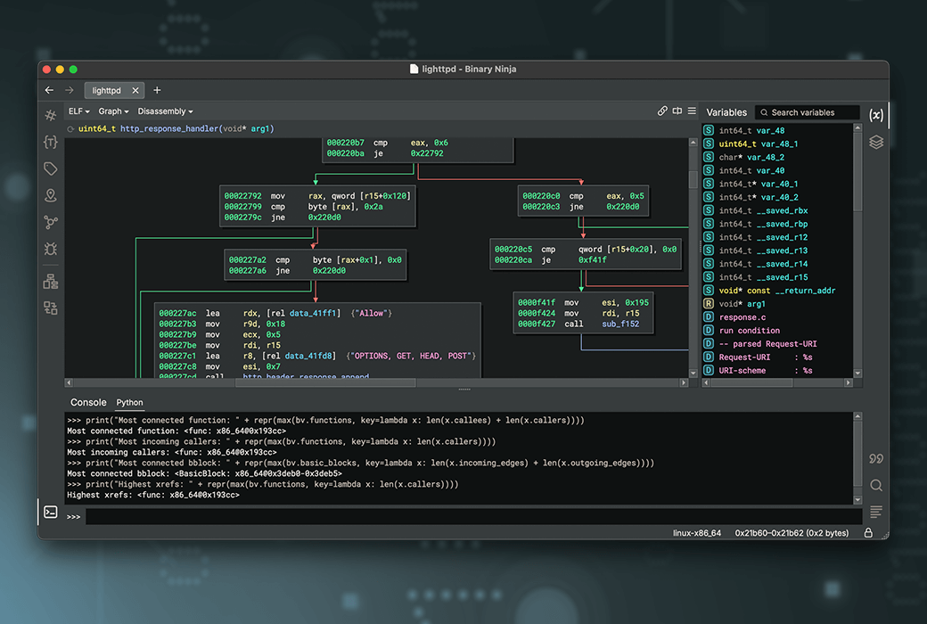 Binary Ninja Interactive Decompiler Tool Software截图