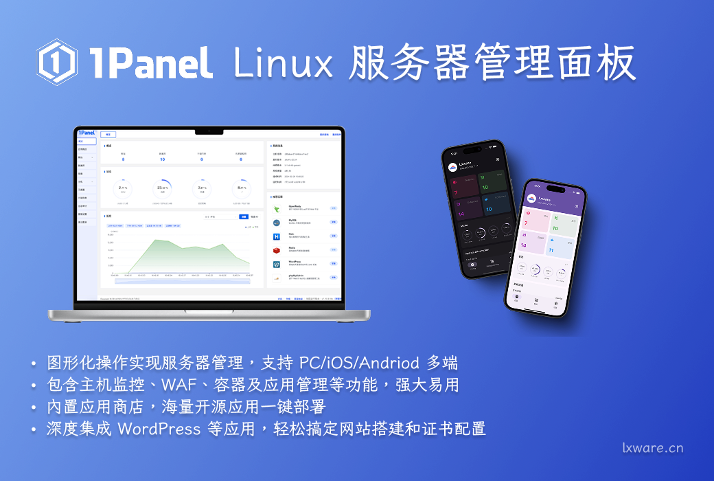 1Panel Pro 专业版 Linux 服务器运维管理面板截图