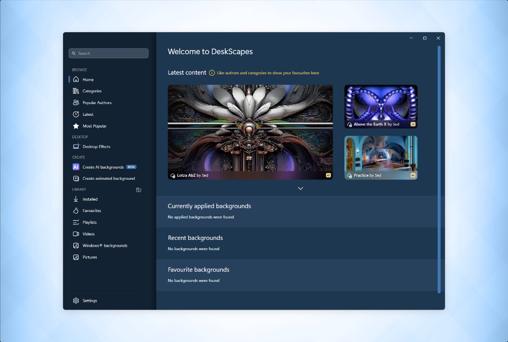 DeskScapes 2026 Dynamic Desktop Wallpaper Video Tool Software截图