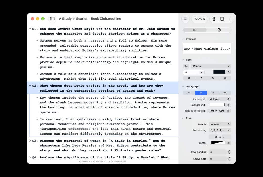 OmniOutliner 6 for Mac 信息大纲记录软件截图