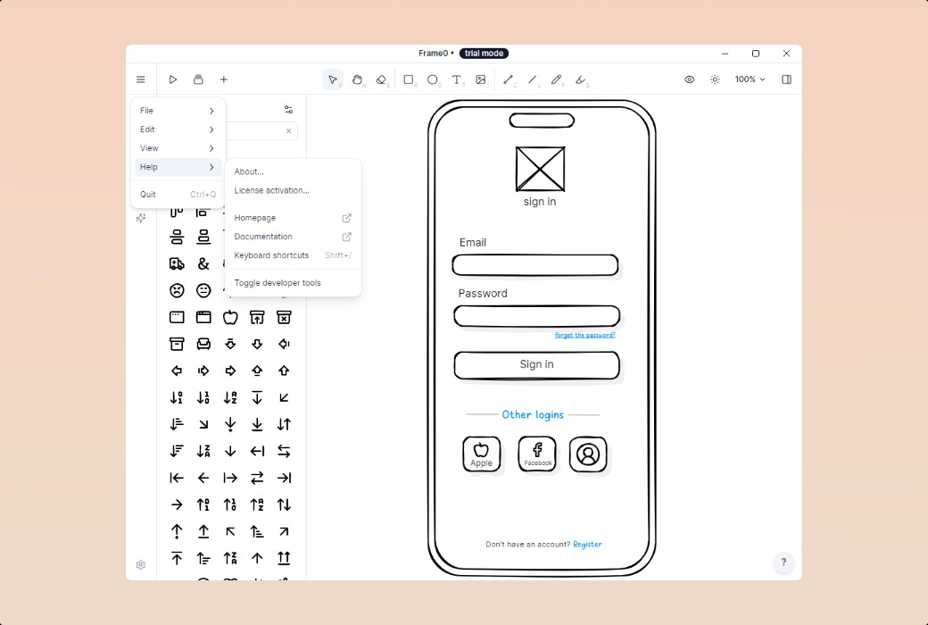 Frame 0 線框圖繪製工具軟體截图