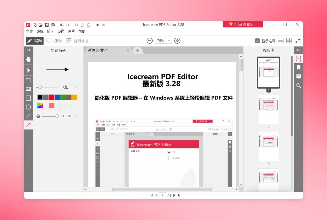 Icecream PDF Editor is a professional PDF editing and reading tool software截图