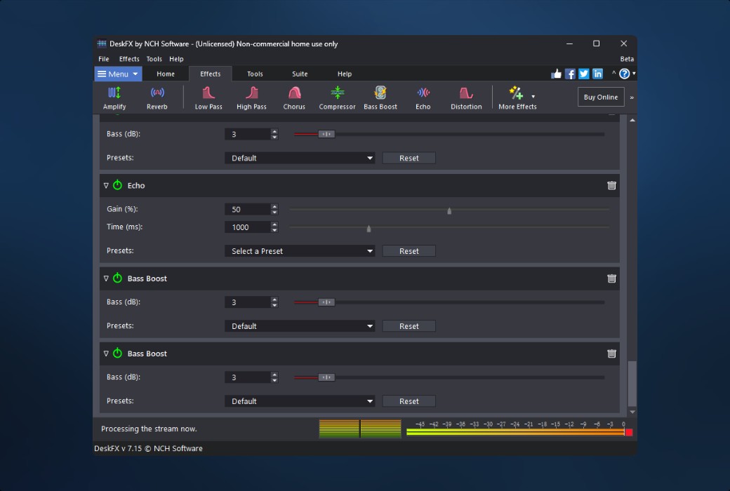 DeskFX Professional 오디오 향상 도구 소프트웨어截图