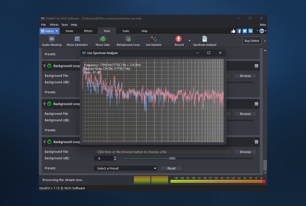 DeskFX Professional 오디오 향상 도구 소프트웨어截图