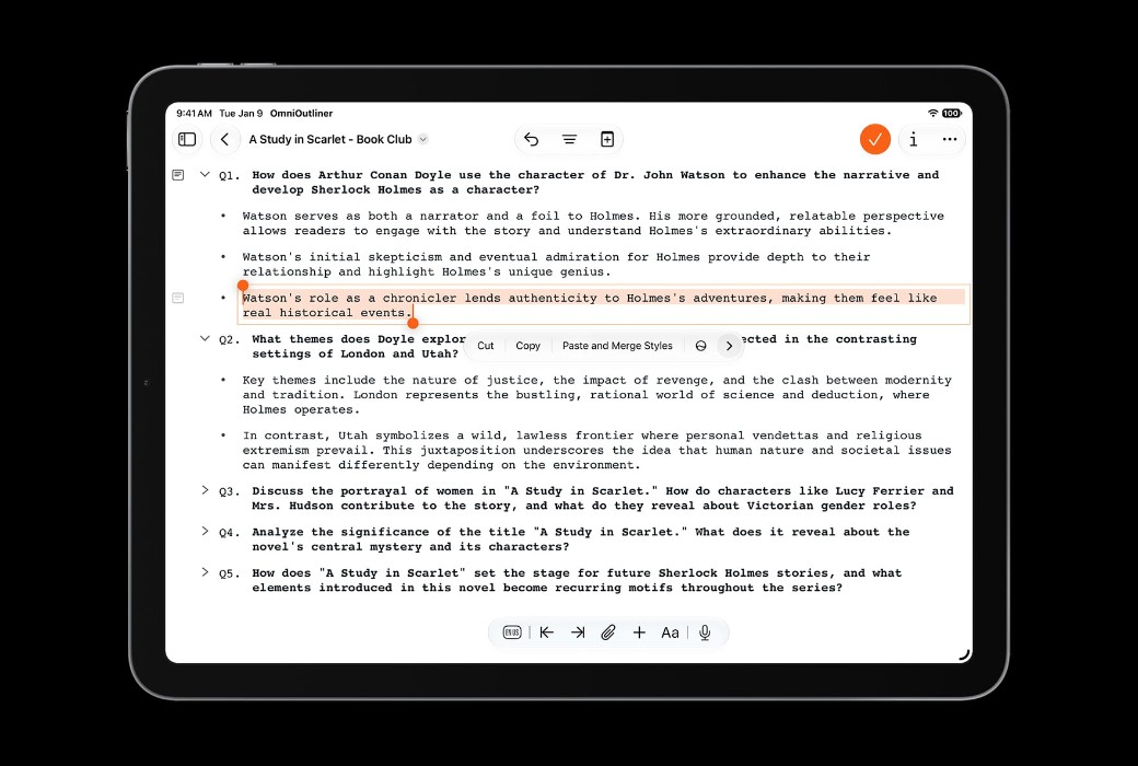 OmniOutliner 6 for Mac 信息大纲记录软件截图