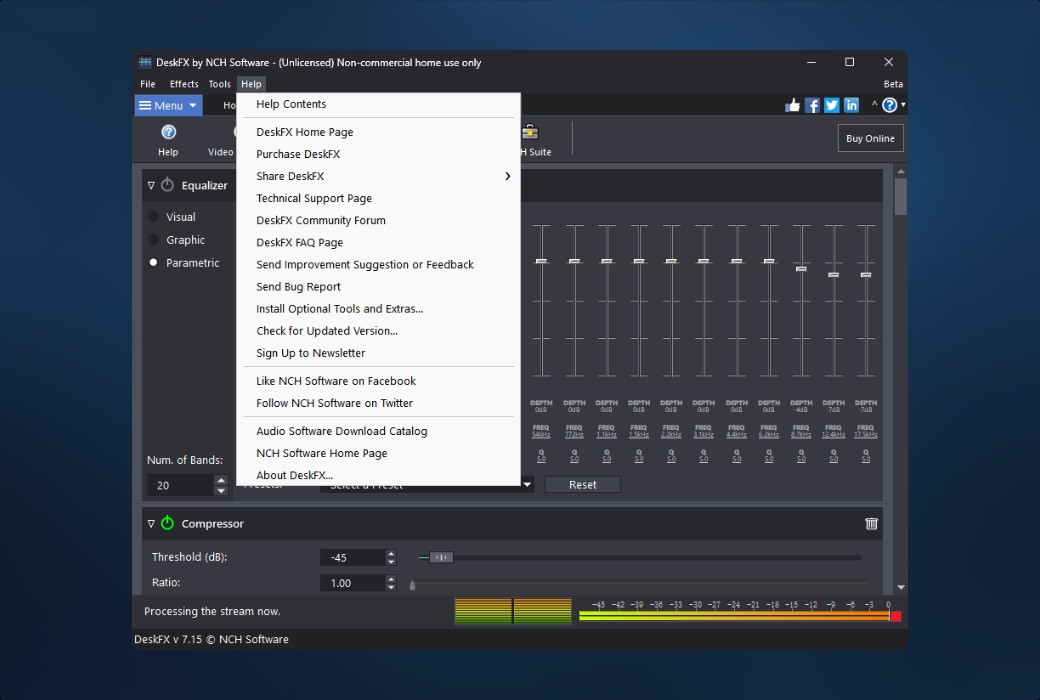 DeskFX Professional 오디오 향상 도구 소프트웨어截图