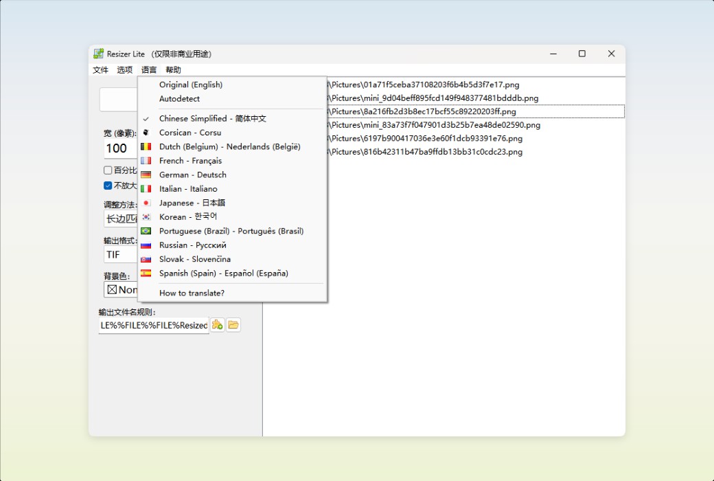 Den4b Resizer Image Batch Processing and Format Conversion Tool Software截图