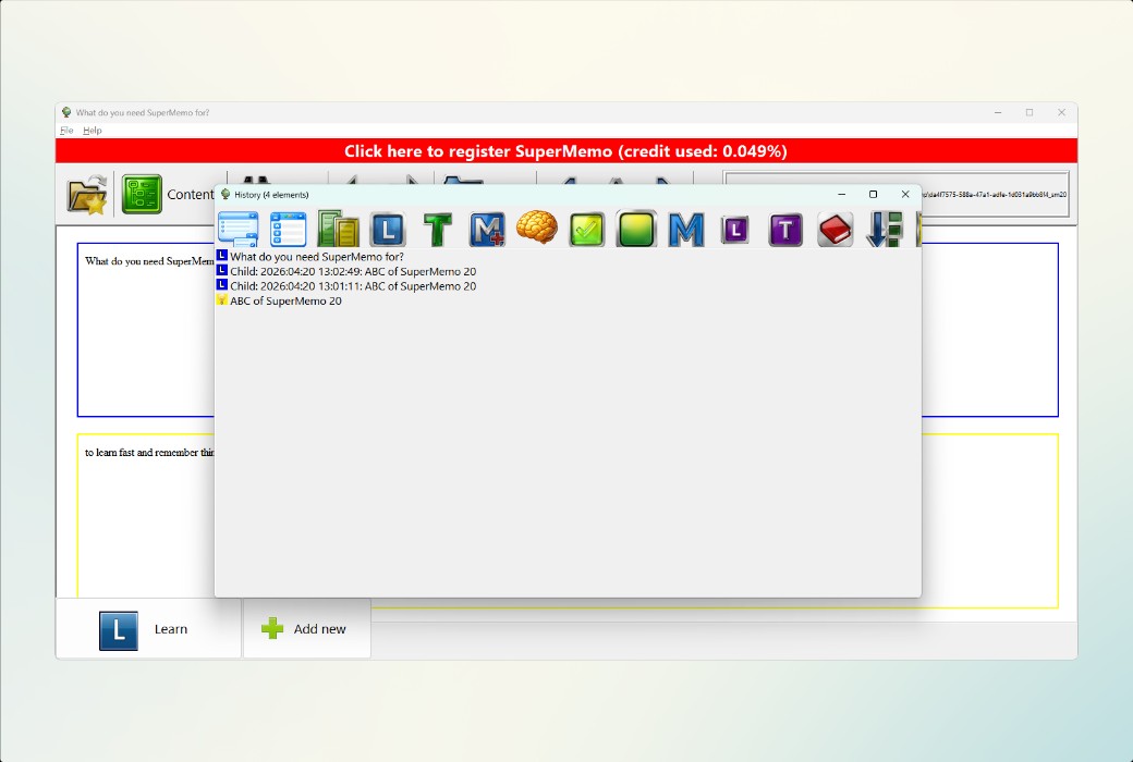 SuperMemo 20 Lernsoftware für Super-Memorierung截图