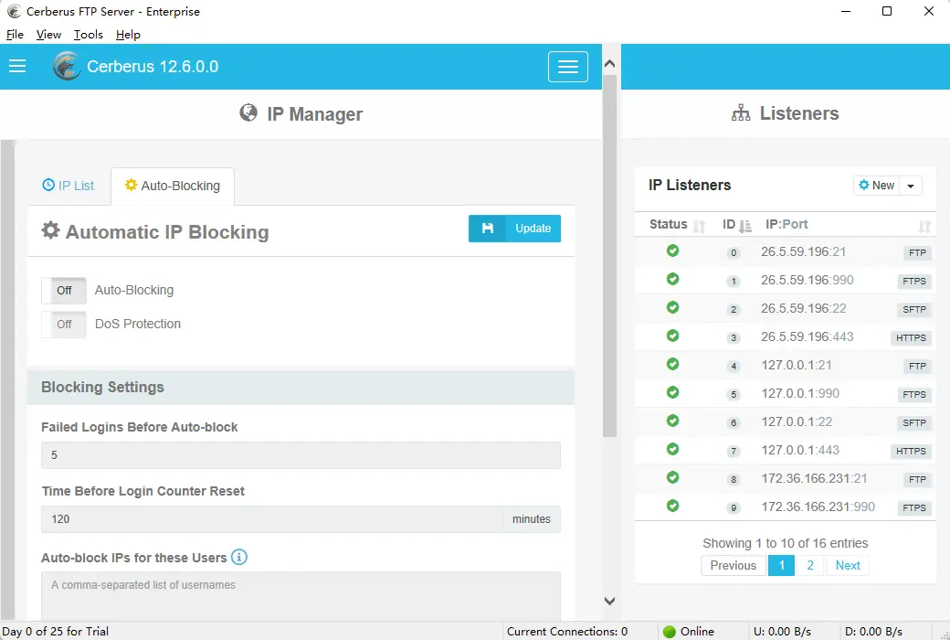 Cerberus FTP Server 服务器文件传输工具软件截图