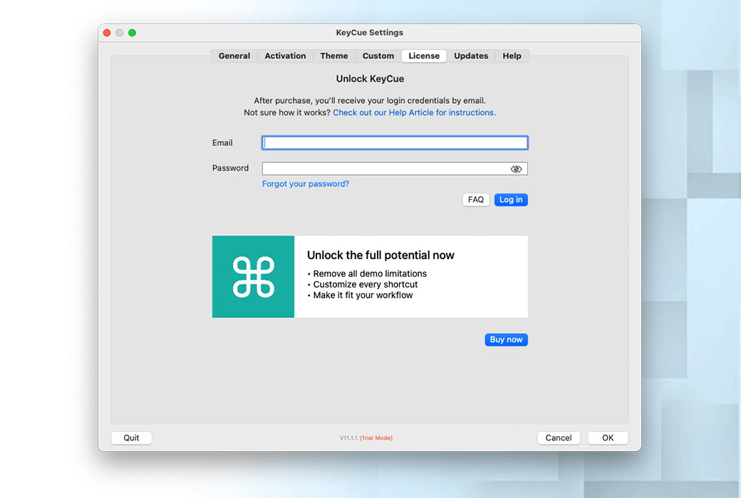 KeyCue 11 Macショートカット表示管理ツールソフトウェア截图
