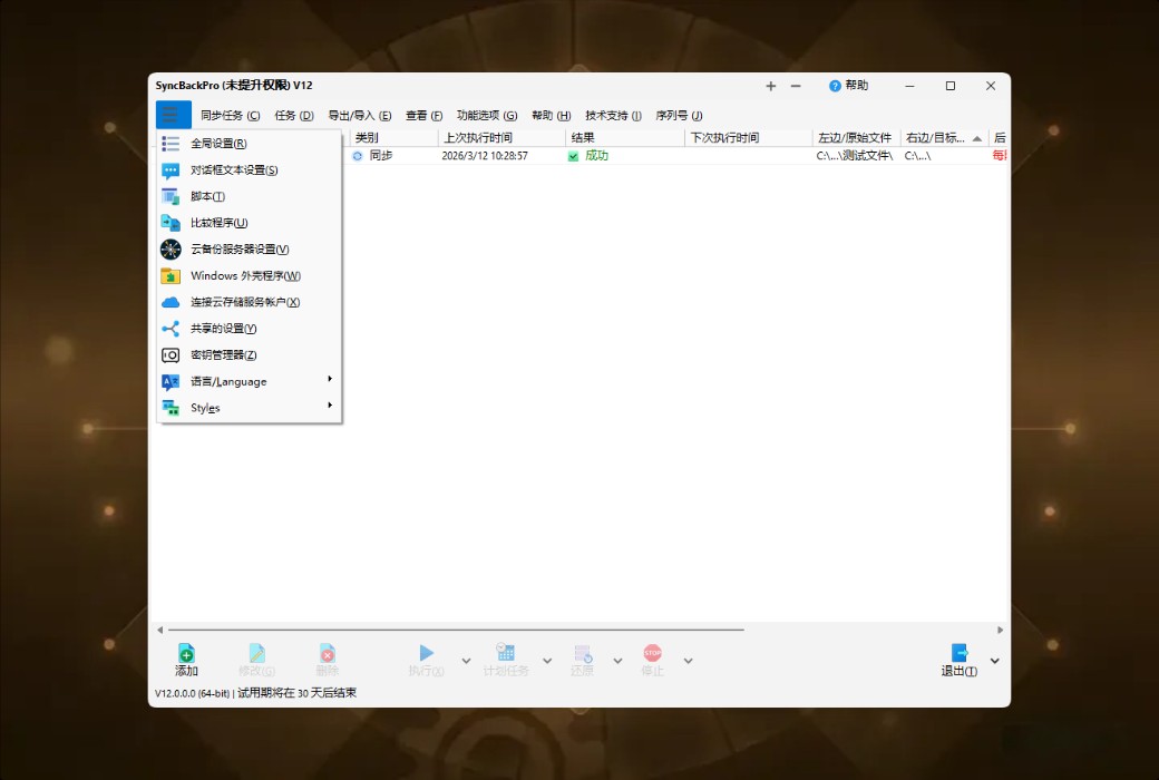 SyncBackPro 12 专业数据备份与同步工具软件截图