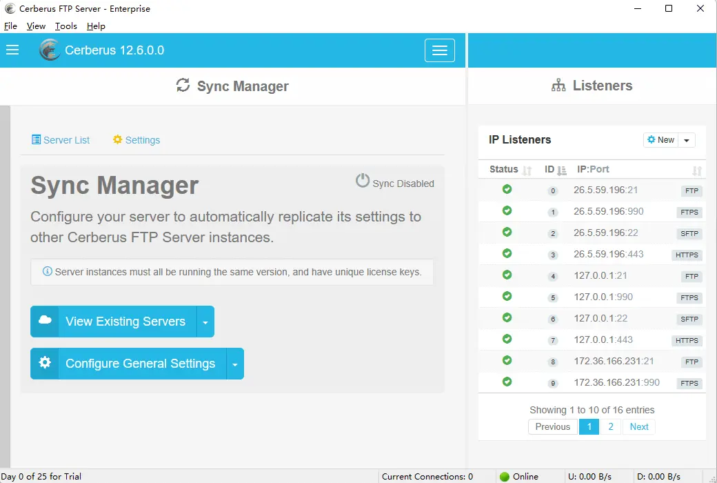 Cerberus FTP Server 服务器文件传输工具软件截图