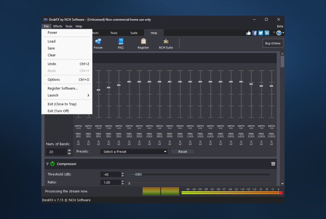 DeskFX Professional 오디오 향상 도구 소프트웨어截图