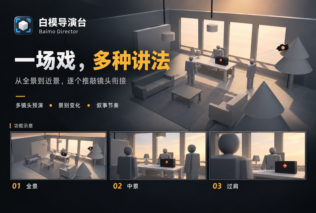 白模导演台 AI 视频预演工具软件截图