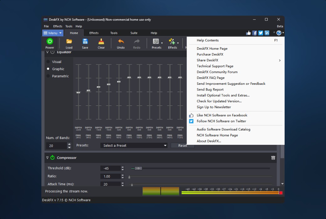 DeskFX Professional 오디오 향상 도구 소프트웨어截图