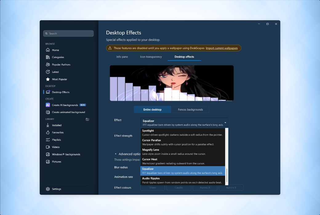 DeskScapes 2026 Dynamic Desktop Wallpaper Video Tool Software截图