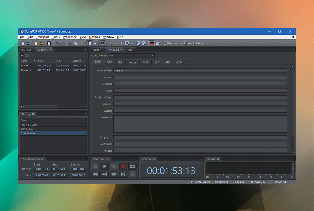 Soundop Audio Editor 专业音频编辑器工具软件截图