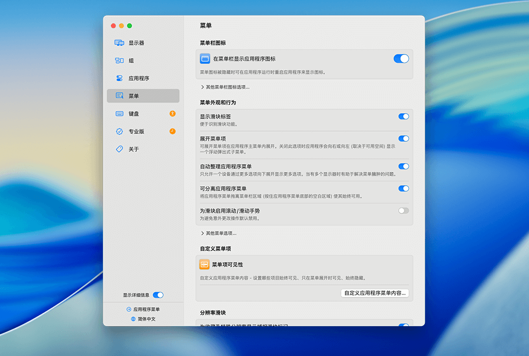 BetterDisplay 4 Pro Mac 맞춤형 모니터 관리 도구 소프트웨어截图
