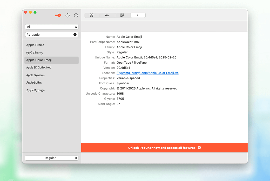 PopChar 10 특수 문자 입력 삽입 도구 소프트웨어截图